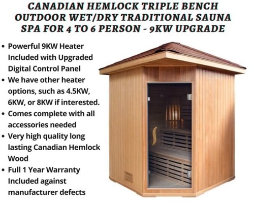 Hemlock triple bench - hemlock, outdoor